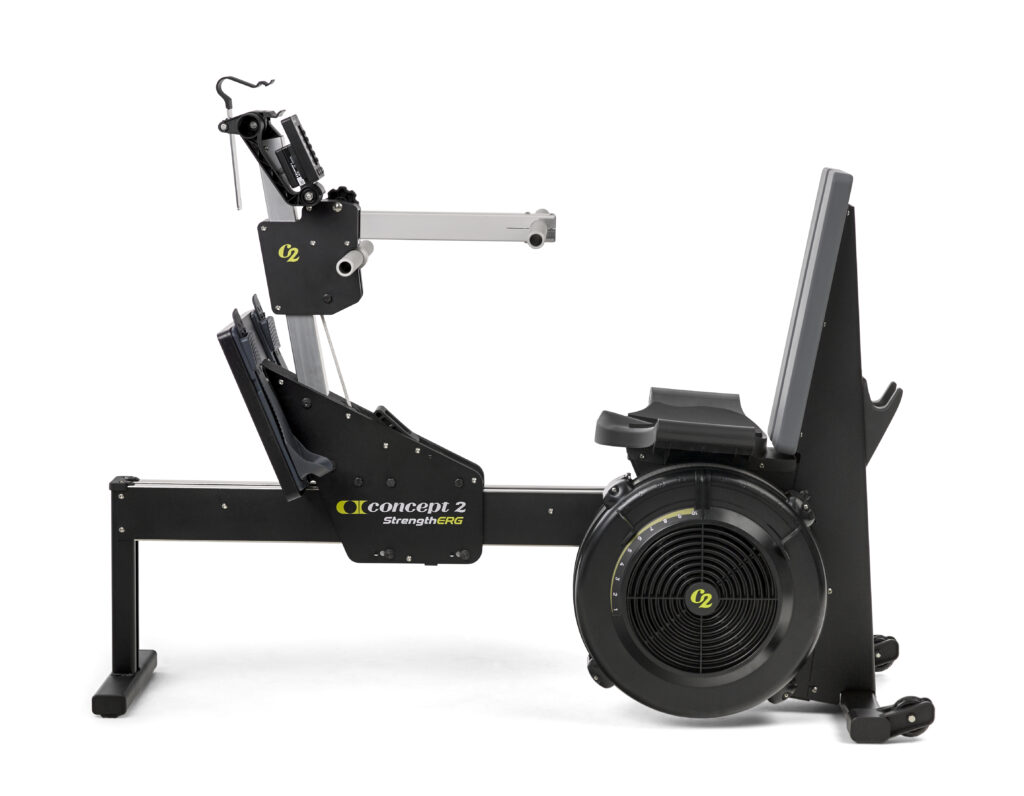 Concept2 StrengthErg z monitorem PM5 - widok z boku na białym tle