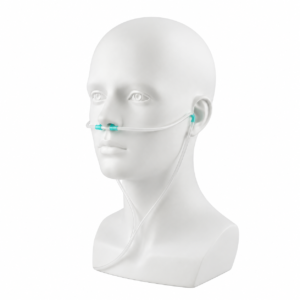 Kaniula nosowa MitoHacker MitogenH2 AIR do inhalacji wodoru H2 na modelu głowy