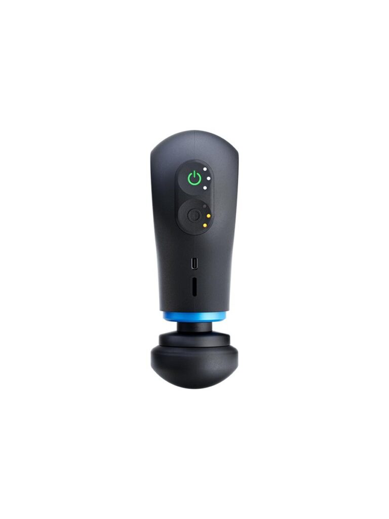Theragun Mini Plus - profil boczny kompaktowego pistoletu do masażu