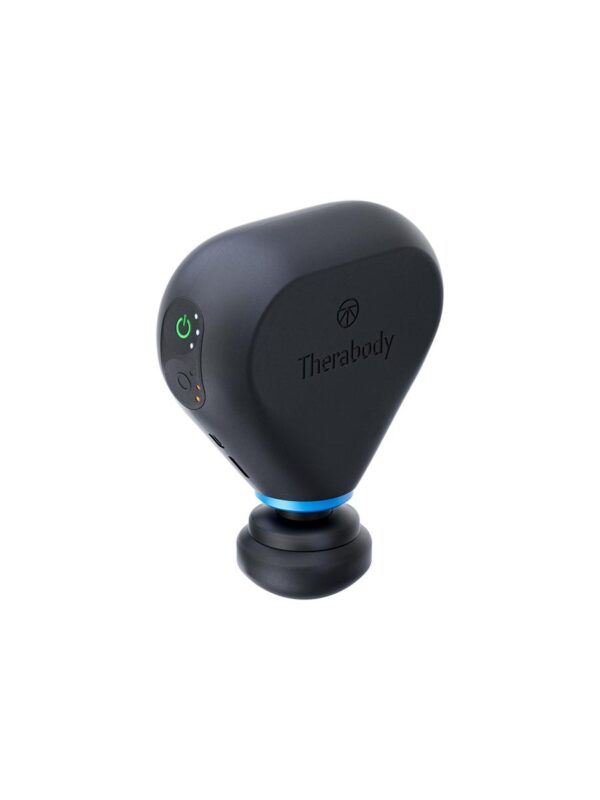 Theragun Mini Plus - przyciski wyboru prędkości i podgrzewania